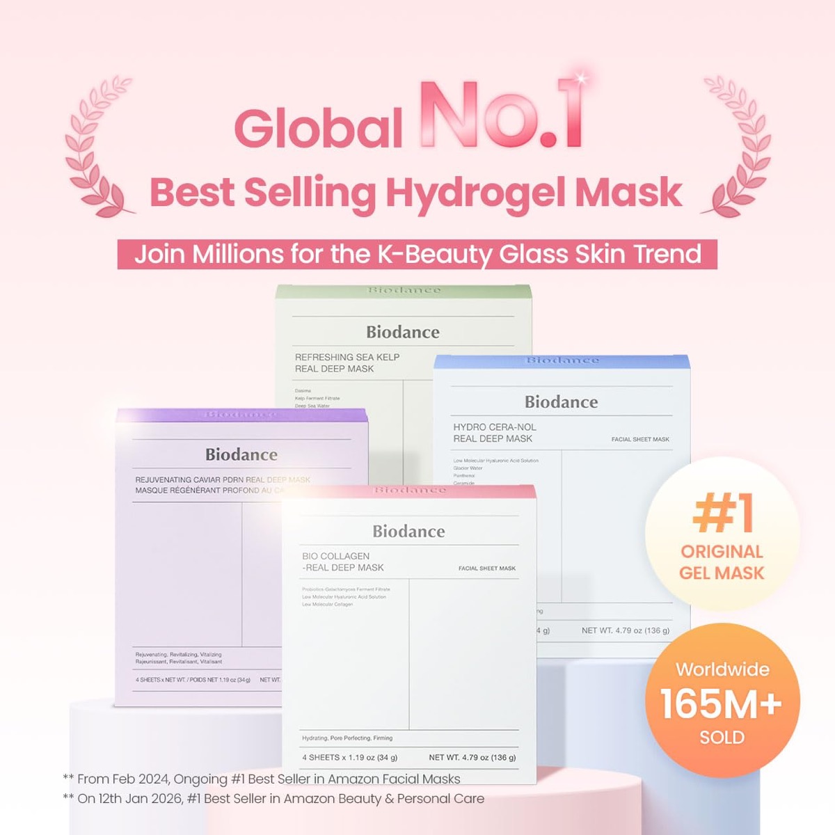 Biodance Bio Collagen Real Deep Mask, Hydrogel Sheet, 34g x 4 — detalle 1