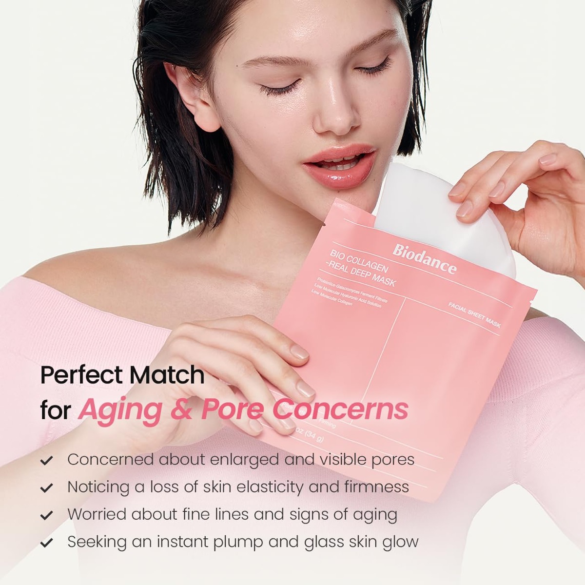 Biodance Bio Collagen Real Deep Mask, Hydrogel Sheet, 34g x 4 — detalle 5